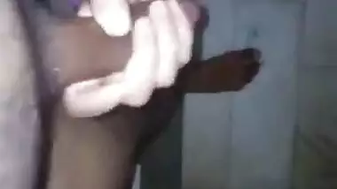 Nude wife clean husband cock in bathing time