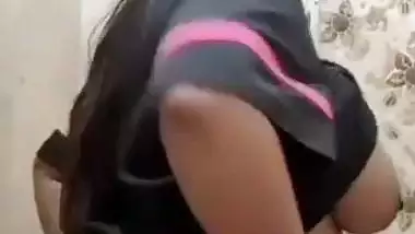 Round big melons and pussy showing chubby girlfriend