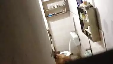 Desi indian bathing on